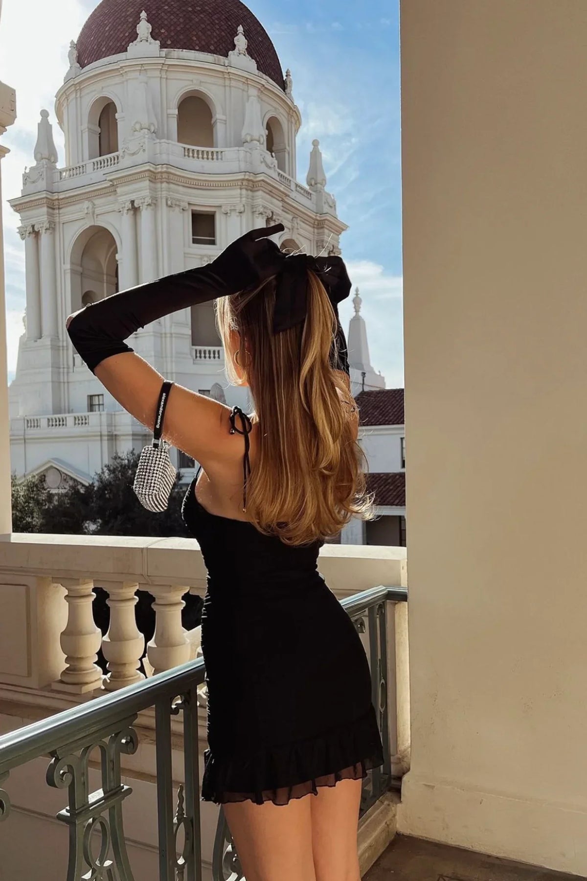Spaghetti Strap Sweetheart Ruched Mesh Ruffle Black Mini Dress